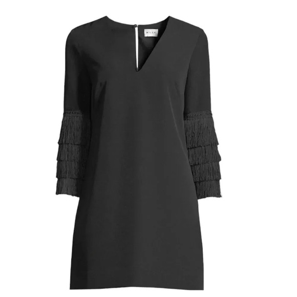 Milly “Nicole” Fringe Cuff Shift Dress - Picture 3 of 16